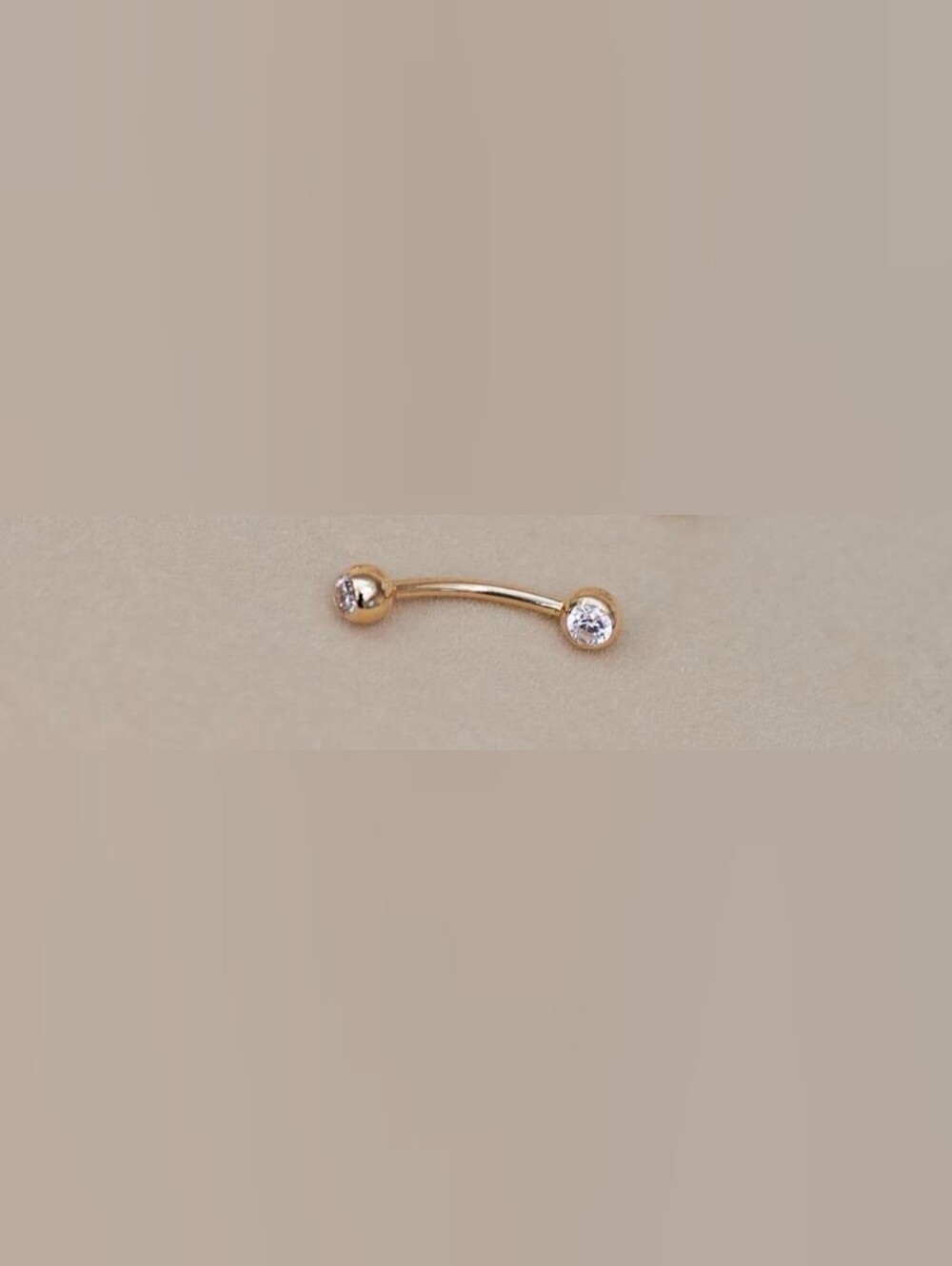 14K Solid Gold Cubic Zirconia Eyebrow Piercing Cartilage Daith Helix Tragus 18G